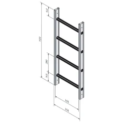 Fasadstege 1120mm ALU