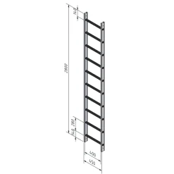 Fasadstege 2800mm ALU