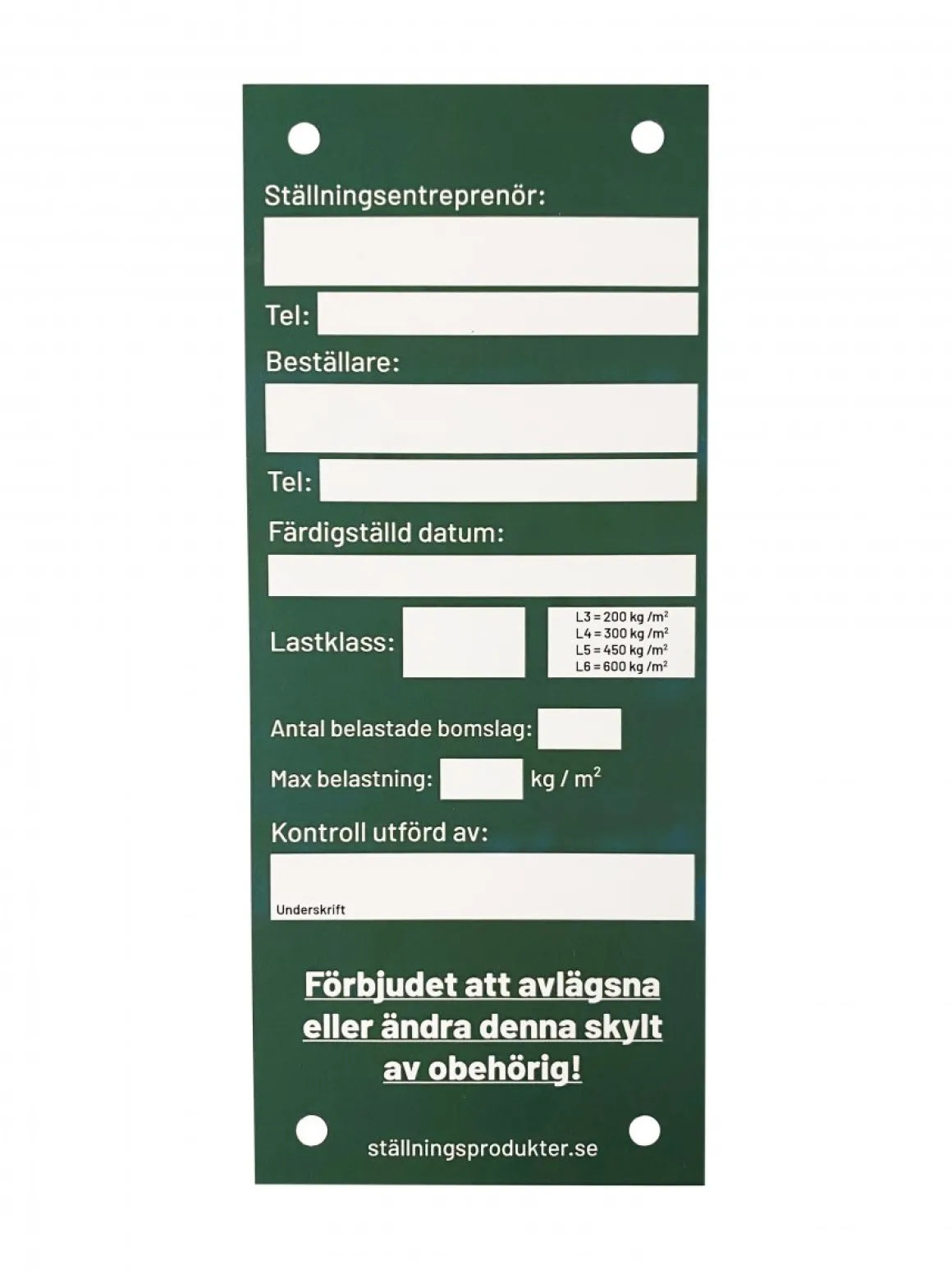 Grönskylt dubbelsidig