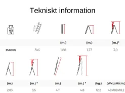 Kombistege 4,1m 3-delad
