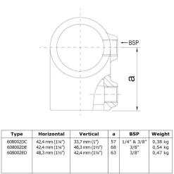 Rörkoppling rak 42,4-48,3mm