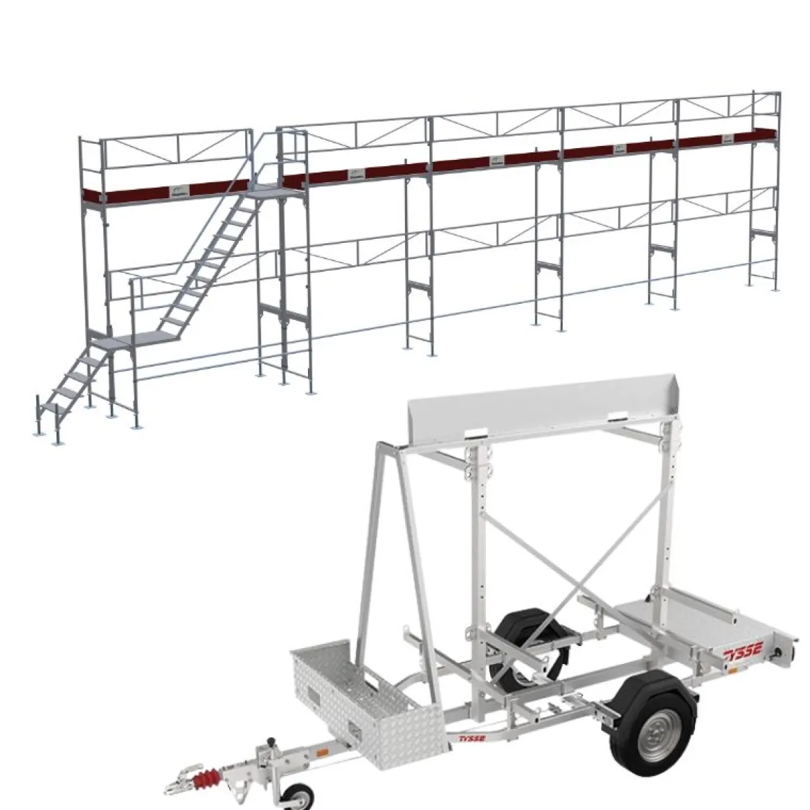 Ställningstrailer med 75m² Ramställning ALU