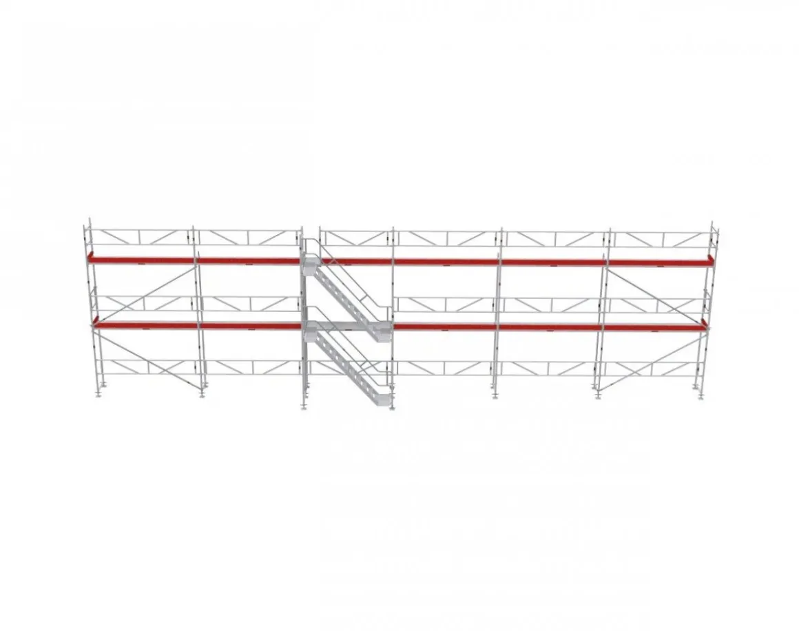 Ställningstrailer med 115m² Ramställning komplett med trappa & sparklist